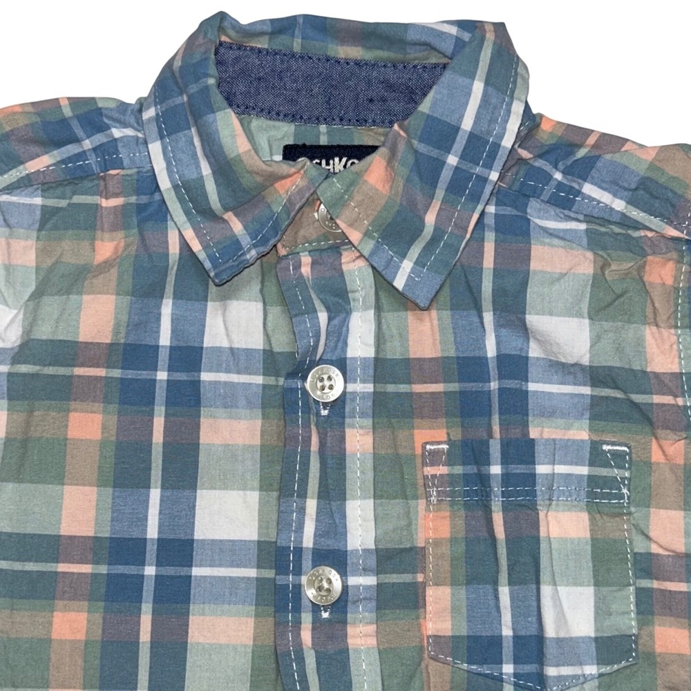 OshKosh B'gosh Toddler Boys‎ Plaid Short Sleeve Button Up Shirt Size 3T